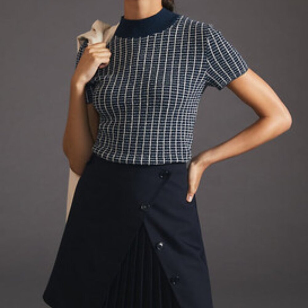 Maeve Ruth Mock Neck Sweater Tee
